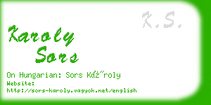 karoly sors business card